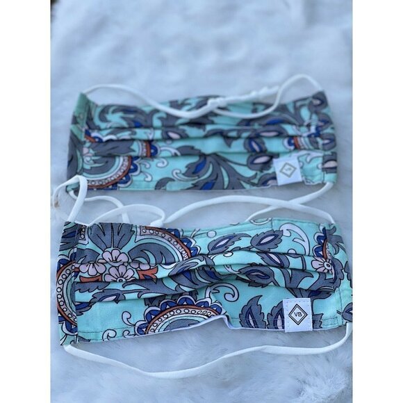 Vera Bradley 2 face cotton masks coverings with pleat detail - Picture 1 of 4
